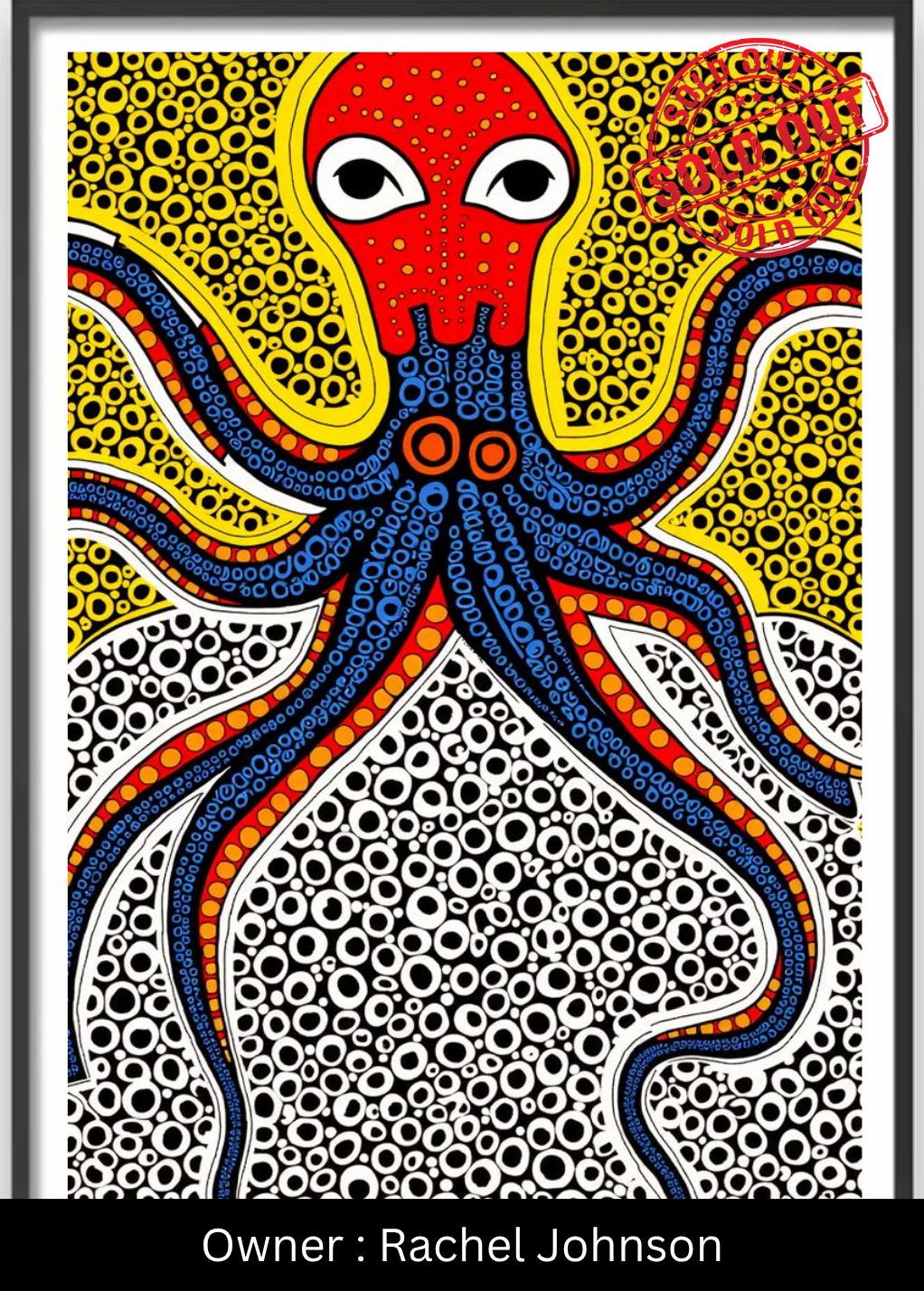 Crimson Tentacles (The Polka Dot Sea) – Exclusive Original Handmade Artwork
