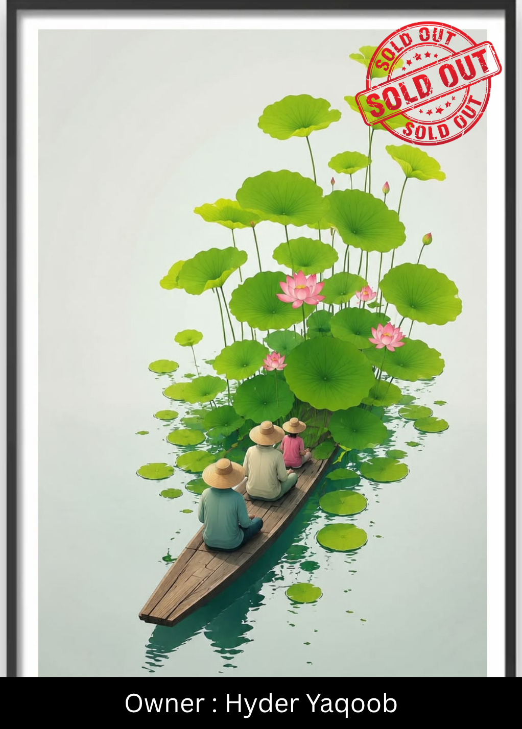 The Lotus Voyage – Premium Handmade Canvas Painting