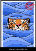 Tiger in the Tides (The Azure Current) – Exclusive Original Handmade Artwork