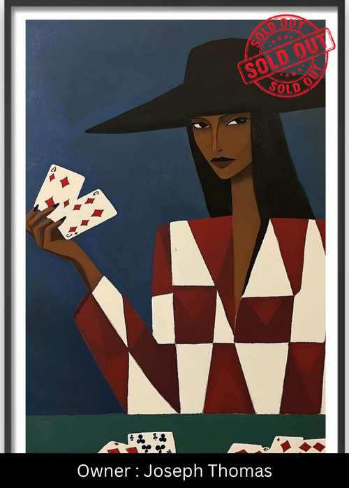 The Diamond Hand (Geometric Noir) – Exclusive Original Handmade Artwork.  LUMIRA LOUNGE ART