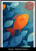 The Golden Dissident (Aquatic Symphony) – Exclusive Original Handmade Artwork - LUMIRA LOUNGE ART