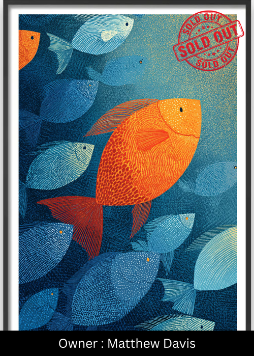 The Golden Dissident (Aquatic Symphony) – Exclusive Original Handmade Artwork - LUMIRA LOUNGE ART
