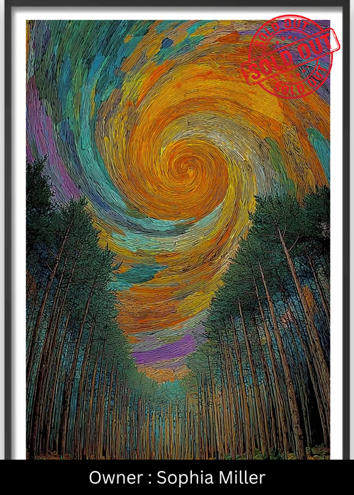 Vortex of the Pines (The Amber Swirl) – Exclusive Original Handmade Artwork - LUMIRA LOUNGE ART