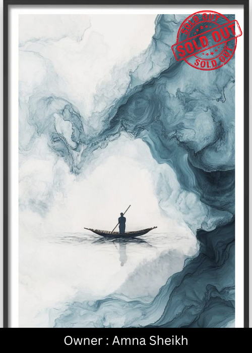 Solitude in Slate (The Whispering Fog) – Exclusive Original Handmade Artwork - LUMIRA LOUNGE ART